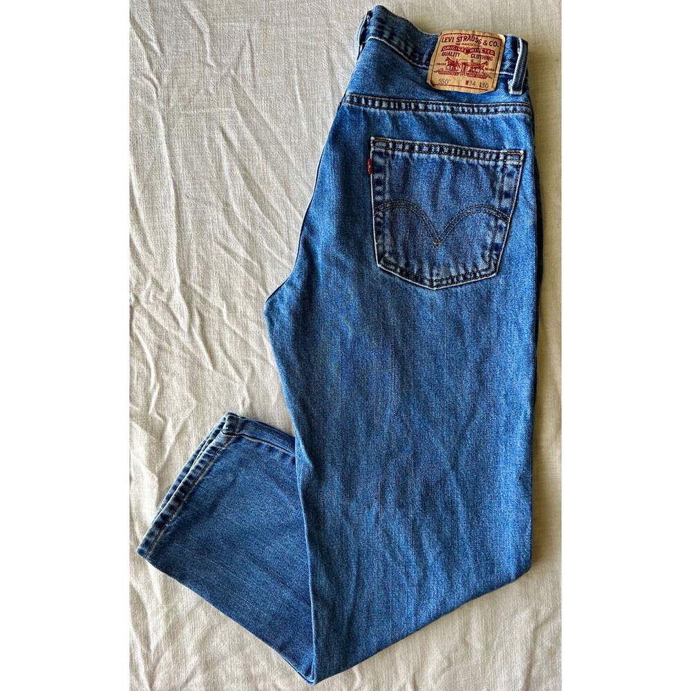 Levi's 550 Relaxed Fit Made in USA Jeans W34 L30 100% Cotton Medium Wash